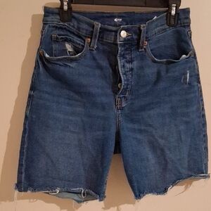 Blue Denim Cutoff Shorts